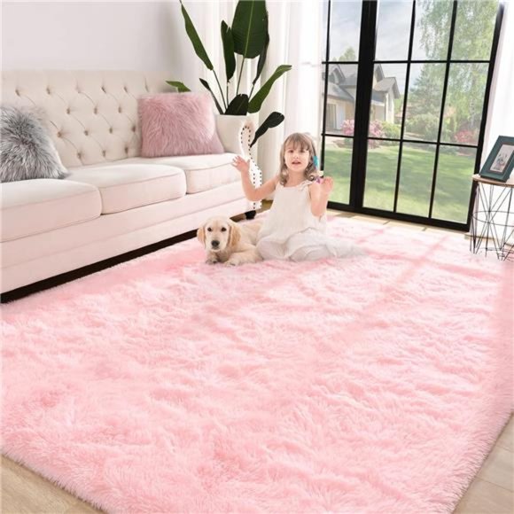 Super Soft Shaggy Rug for Bedroom,4x5.9 Feet Fluffy Carpet for Living Room,Fuzzy - Picture 1 of 6